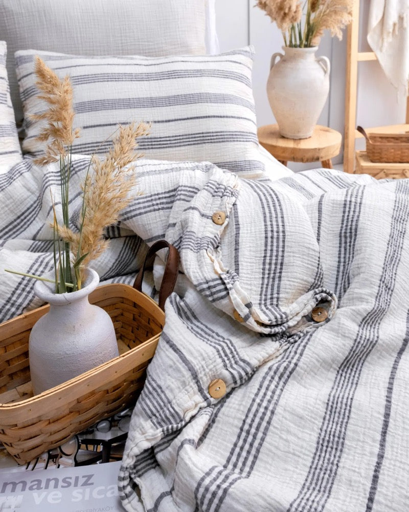 Muslin Duvet Cover Set, OEKO-TEX, Organic Cotton, 6 Layers, Extra Soft