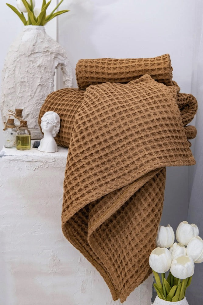 Organic Cotton Waffle Bedspread: Throw Blanket
