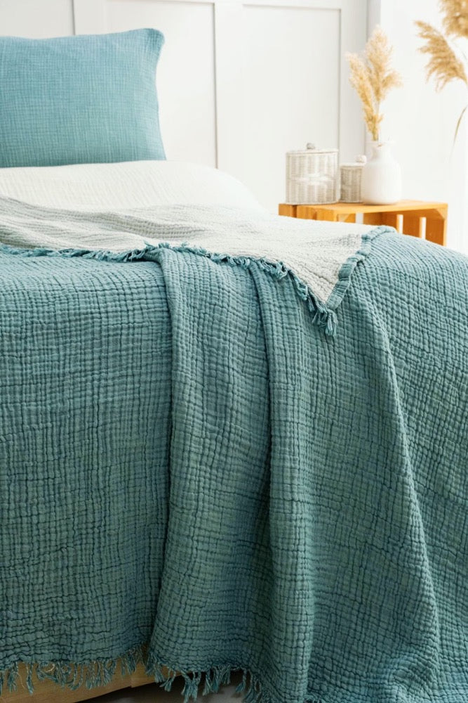 Organic Cotton Muslin Duvet Cover Set: OEKO-TEX, Striped, Extra Soft