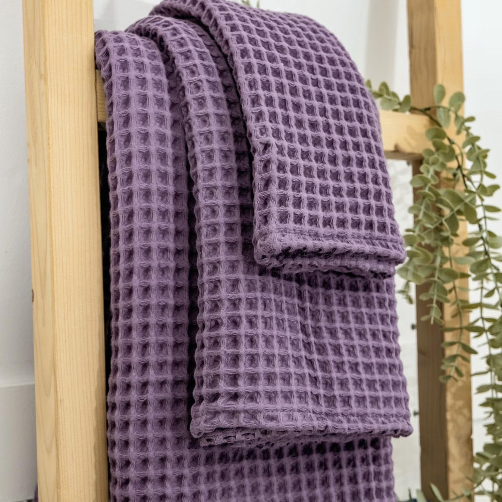 Waffle Bedspread, Soft Cotton Bed Cover, Textured Blanket, King Queen Size, Breathable Home Bedding