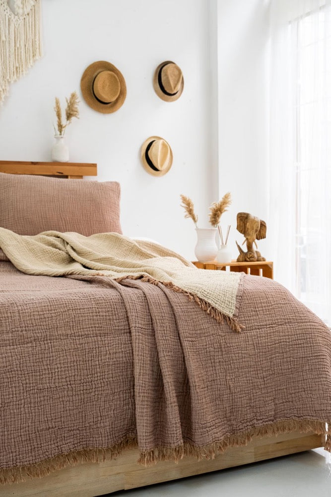 Organic Cotton Muslin Duvet Cover Set: OEKO-TEX, Striped, Extra Soft
